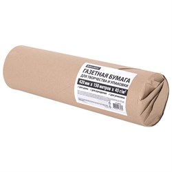 Бумага для творчества и упаковки, газетная, рулон 420 мм х 150 м, 45 г/м2, BRAUBERG, 665563 - фото 14936223