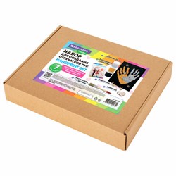 Набор отпечатки рук: холст 18х24 см, перламутр 3 цвета, кисть + сертификат и подставка В ПОДАРОК! BRAUBERG HOBBY, 192528 - фото 14936940