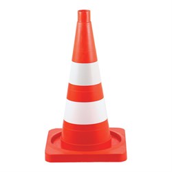 Конус сигнальный дорожный 510 мм КС-2.6 с белой и светоотражающей полосами, упругий, КС-2.6-П - фото 14938198