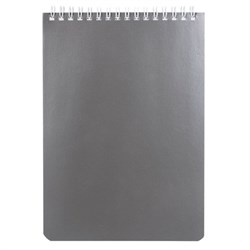 Блокнот А5 146х205 мм, 60 л., гребень, перфорация на отрыв, лакированный, BRAUBERG, "Серебро", 111273 - фото 14945135