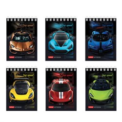 Блокнот МАЛЫЙ ФОРМАТ А7, 60 л., гребень, картон, клетка, HATBER, "АвтоШоу", 066626, 60Б7В1гр - фото 14945207