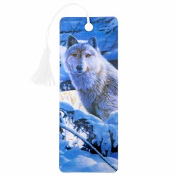 Закладка для книг с линейкой 3D-ОБЪЕМНАЯ BRAUBERG, "Белый волк", с декоративным шнурком, 125752 - фото 14945213