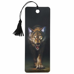 Закладка для книг с линейкой 3D-ОБЪЕМНАЯ BRAUBERG, "Волк", с декоративным шнурком, 125756 - фото 14945216