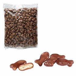 Печенье-крекер ЯШКИНО "Рыбка" в шоколадной глазури, 500 г, пакет, ОС956 - фото 14945294