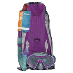 Комплект для плавания маска+трубка+ласты от 7 лет, размер ласт 37- 41, АССОРТИ, BESTWAY, 25046 - фото 14948623