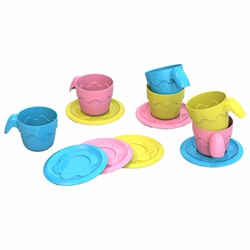 Набор игрушечной посуды 12 предметов: 6 чашек, 6 блюдец, пластиковый, цвета ассорти, НОРДПЛАСТ, ШКД04 - фото 14955022