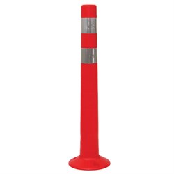 Столбик ограждения сигнальный упругий красный, 750 мм, с двумя светоотражающими полосами, ССУ-750 - фото 14956966