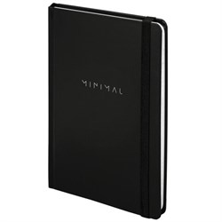 Блокнот с резинкой в клетку 96 л., А5 145х203 мм, твердая обложка, BRAUBERG, "Minimal", чёрный, 115532 - фото 14959395