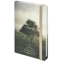 Блокнот с резинкой в клетку 96 л., А5 145х203 мм, твердая обложка, BRAUBERG, "Nature", 115534 - фото 14959396