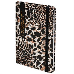 Блокнот с резинкой в клетку 96 л., А5 145х203 мм, твердая обложка, BRAUBERG," Leopard", 115535 - фото 14959397