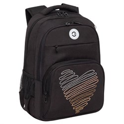 Рюкзак GRIZZLY школьный, анатомическая спинка, 2 отделения, для девочек, "DIAMOND HEART", 39х30х20 см, RG-568-3/1 - фото 14960702