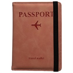 Обложка для паспорта и документов с защитой от считывания, 9 карманов, резинка, экокожа, розовая, BRAUBERG, 238750 - фото 14977859