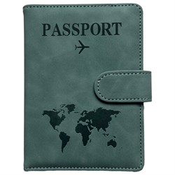 Обложка для паспорта и документов с защитой от считывания, 9 карманов, магнит, экокожа, бирюзовая, BRAUBERG, 238754 - фото 14977863