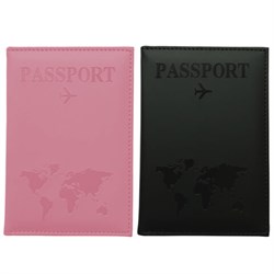 Обложка для паспорта НАБОР 2 штуки, экокожа soft-touch, черная/нежно-розовая, STAFF, 238766 - фото 14977875