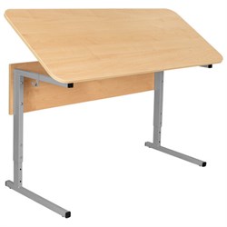 Стол-парта 2-местный, регулируемый угол, СУТ.55-01, 1200х500х520-640 мм, рост 2-4, серый каркас, ЛДСП клён - фото 14977918
