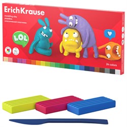 Пластилин классический ERICH KRAUSE "Jolly Friends", 24 цвета, 432 г, со стеком, 61350 - фото 14982827