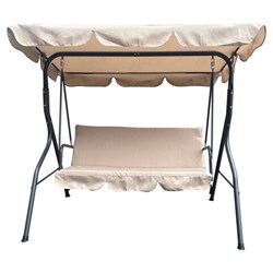 Качели садовые DASWERK (ДАСВЕРК) "COMFORT SC-003", 3 места, Ш170хГ110хВ153 см, мягкое сиденье, кофейный, 680052 - фото 14982941