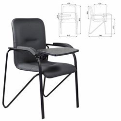 Кресло со столом BRABIX "Samba CF-108 BOX-2", черный каркас, кожзам черный, разобрано, 533217 - фото 14987558