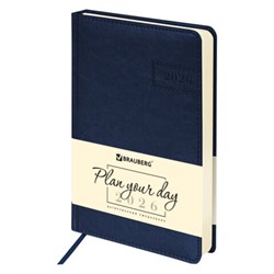 Ежедневник датированный 2026 А5 138x213 мм, BRAUBERG "Imperial", под кожу, синий, 117062 - фото 14988526