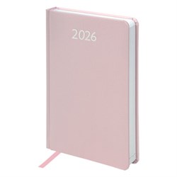 Ежедневник датированный 2026, А5, 138x213 мм, BRAUBERG "Profile", балакрон, светло-розовый, 117075 - фото 14988539