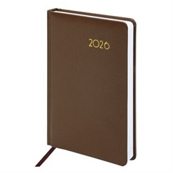 Ежедневник датированный 2026, А5, 138x213 мм, BRAUBERG "Select", балакрон, коричневый, 117087 - фото 14988551