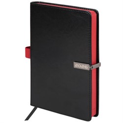 Ежедневник датированный 2026 А5 138x213 мм, BRAUBERG "Inspiration", под кожу, цветной срез, черный, 117473 - фото 14988798