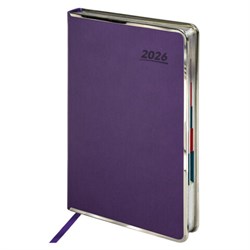 Ежедневник датированный 2026 А5 148х218мм GALANT "Infinity Silver", под кожу, фиолетовый, 117498 - фото 14988823