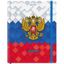 Дневник 1-11 класс 48 л., твердый, BRAUBERG, матовая ламинация, резинка, закладка-ляссе, с подсказом, "Герб", 107238 - фото 14996477