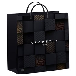 Пакет с пластиковой ручкой, мягкий пластик, 30х30 см, "Вектор геометрии", 140 мкм, н00269533 - фото 14996693