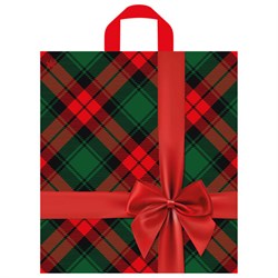 Пакет с петлевой ручкой ПВД, 44х40 см, "Бантик на красном", 75 мкм, н00232644 - фото 14996699