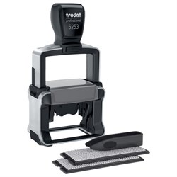 Штамп самонаборный металлический 6-строчный, оттиск 49х28 мм, синий без рамки, TRODAT 5253, КАССЫ В КОМПЛЕКТЕ - фото 15008562