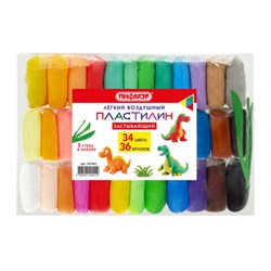Пластилин супер лёгкий воздушный застывающий 36 штук (32 цвета + 2 белых + 2 черных), 310 г, 3 стека, ПИФАГОР, 107042 - фото 15016732
