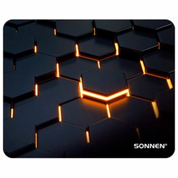 Коврик для мыши SONNEN "HOT CELLS" резина + ткань, 250х200х2 мм, 513955 - фото 15020811