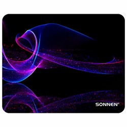 Коврик для мыши SONNEN "NEON WAVE" резина + ткань, 250х200х2 мм, 513958 - фото 15020814