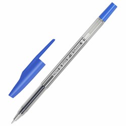 Ручка шариковая STAFF "Basic BP-66 CLASSIC", СИНЯЯ, корпус прозрачный, узел 1 мм, линия письма 0,5 мм, 144455 - фото 15023120