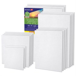 Холсты на картоне НАБОР 17 штук, хлопок, грунт, 280 г/м2, BRAUBERG ART CLASSIC, 192657 - фото 15029177