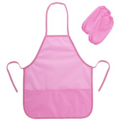 Фартук с нарукавниками для уроков труда ПИФАГОР, 3 кармана, стандартный размер, 44x55 см, розовый, 273757 - фото 15029199