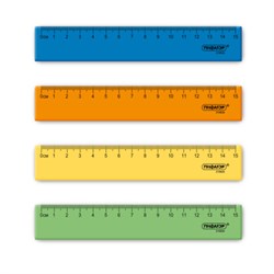 Линейка пластиковая 15 см, ПИФАГОР, неоновая, ассорти, 210826 - фото 15032731