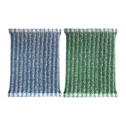 Губка-скрабер 13х8,5х1,5 см, поролон + абразивная оплетка, КОМПЛЕКТ 2 штуки, посуда, уборка, LAIMA, 700057 - фото 15037800