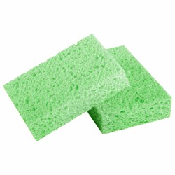 Губки для посуды 110х70х20 мм, ЦЕЛЛЮЛОЗНЫЕ, КОМПЛЕКТ 2 штуки, зеленые, LAIMA, 700257 - фото 15039614