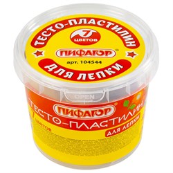 Пластилин на растительной основе (тесто для лепки) ПИФАГОР, 7 цветов, 210 г, пластиковый стакан, 104544 - фото 15053951