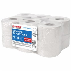 Бумага туалетная "Первая Цена" LAIMA UNIVERSAL (Система T2) 1-слойная 12 рулонов по 130 метров, серая, 112501, 112501 (МП-48) - фото 15054139