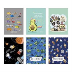 Блокнот МАЛЫЙ ФОРМАТ А7 75x105 мм, 40 л., гребень, фольга, TWIN лак, клетка, "МИКС 4" (6 видов), 099111 - фото 15054184