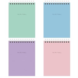 Блокнот МАЛЫЙ ФОРМАТ А6 108х145 мм, 40 л., гребень, картон, клетка, BRAUBERG "Minimal Pastel", 116429 - фото 15054277