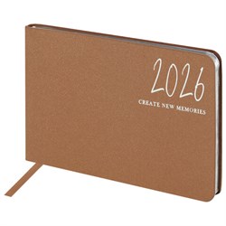 Еженедельник датированный 2026 МАЛЫЙ ФОРМАТ 105х160 мм, А6, BRAUBERG "Blaze", фольга, коричневый, 117217 - фото 15054364
