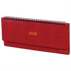 Планинг датированный 2026 305х140 мм BRAUBERG "Iguana", под кожу, красный, 117225 - фото 15054369