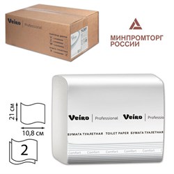 Бумага туалетная VEIRO (Система T3), КОМПЛЕКТ 30 шт., Comfort, листовая, 250 листов, 21х10,8 см, 2-слойная, TV201 - фото 15054594