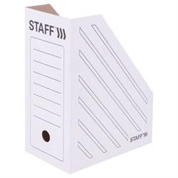 Лоток вертикальный для бумаг (260х320 мм), увеличенная ширина 150 мм, до 1400 листов, микрогофрокартон, STAFF, БЕЛЫЙ, 128884 - фото 15054640