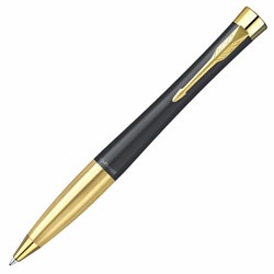 Ручка шариковая PARKER "Urban Muted Black GT", корпус черный, позолоченные детали, синяя, 2143640 - фото 15054791