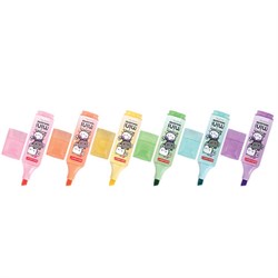 Текстовыделитель мини с принтами BRAUBERG "PASTEL", АССОРТИ В ПЛАСТИКОВОЙ БАНКЕ, 1-5 мм, 152536 - фото 15054918